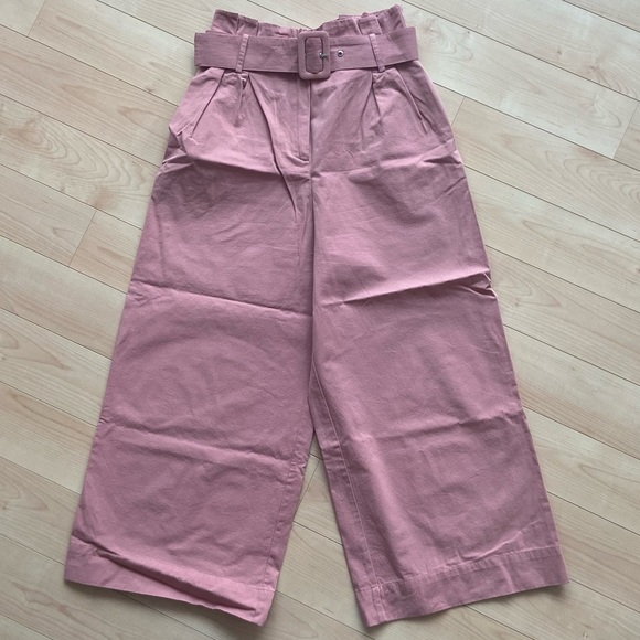 Zara Pink Belted Pants - Picture 6 of 9